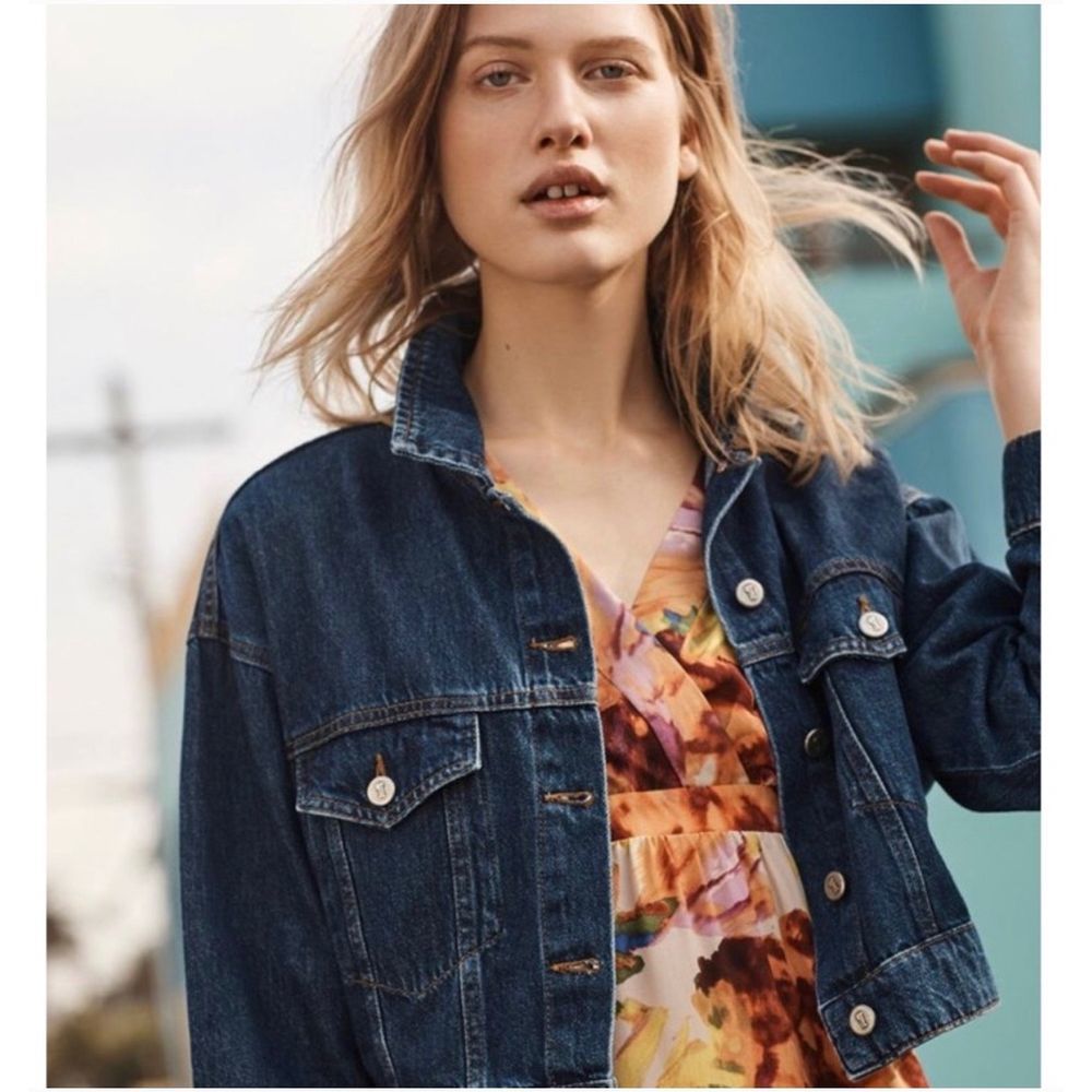 Anthropologie Blue Jean Jacket